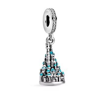 Silver and Blue Castle Charm